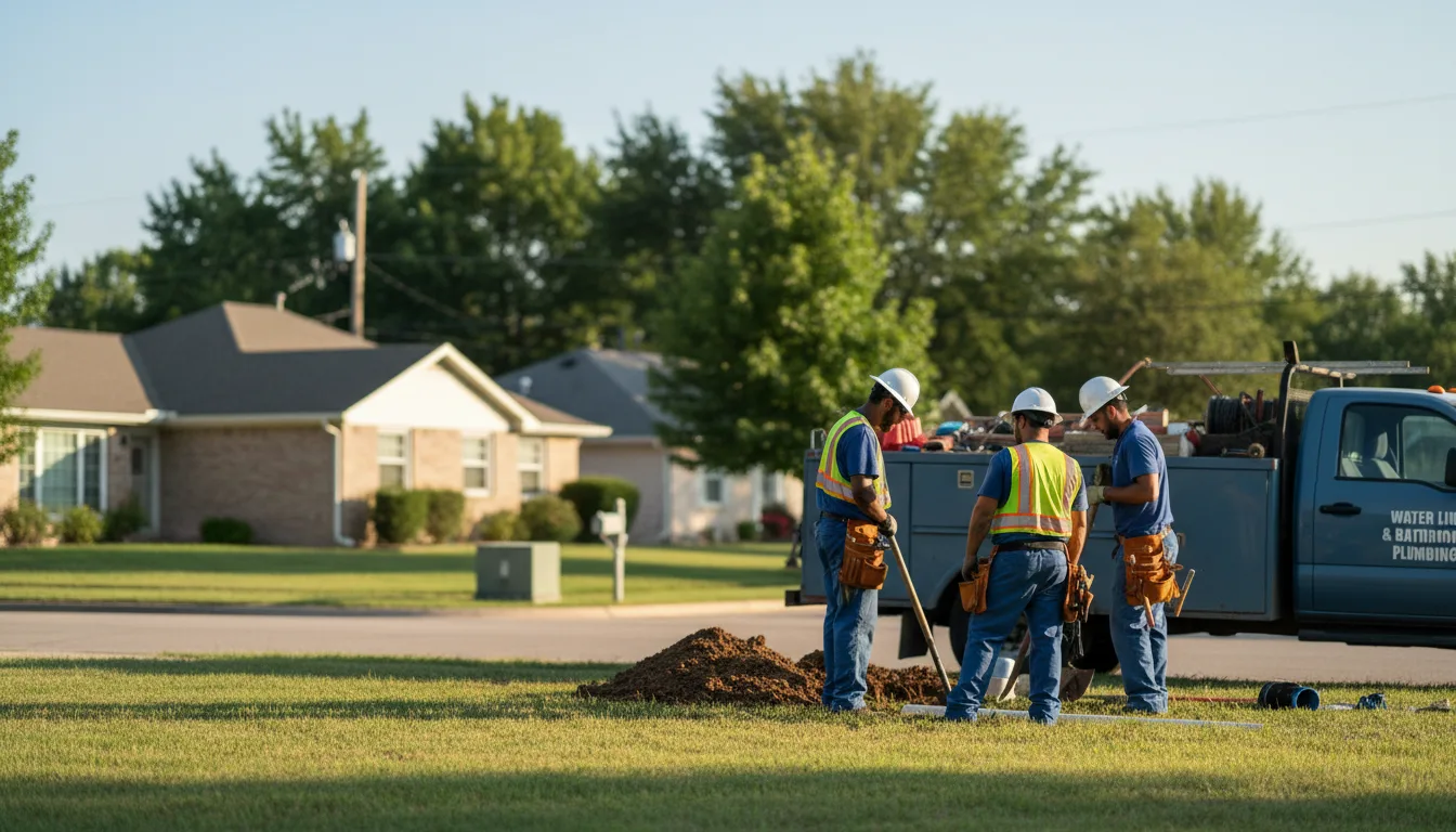 Residential water line and bathroom plumbing service in Wolfforth, TX